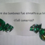 Uno de estos bombones fue envuelto en un baño público. ¿Cual comerías?