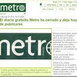 METRO informa de su propio cierre con una noticia de la agencia EFE
