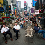 Los peatones en Times Square