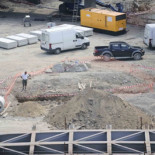 Una obra desentierra a tres fusilados de Franco