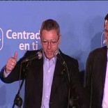 Militantes del PP celebran la victoria de su partido a grito de "Bildu fuera" y "Esto es democracia y no lo de Sol"