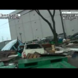 Grabó el tsunami desde su coche en HD