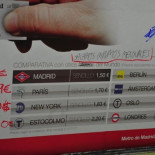 Pintada realizada en anuncio del Metro de Madrid