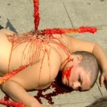 'Performance' contra las excursiones taurinas financiadas por Aguirre