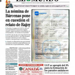 Portada de El Mundo 11/08/2013: "La nómina de Bárcenas pone en cuestión el relato de Rajoy"