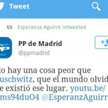 "Amigos del @ppmadrid. Lo de la foto no es Auschwitz, es Burgos. Me parece que os queda más cerca"