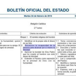 BOE 24/02/2015 - Asignatura: Religión "Reconocer la incapacidad de la persona para alcanzar por si mismo la felicidad"