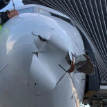 Así termina el morro de un avión cuando impacta contra un dron