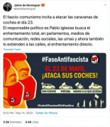 La extraña convocatoria para una acción violenta contra Vox: solo la comparten grupos de extrema derecha