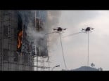 Simulacro de incendio con drones-bombero para rascacielos en Dazu, Chongqing [ENG]