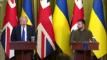 Boris Johnson se reúne por sorpresa con Zelenski en Kiev y le ofrece 120 blindados y misiles antibuque