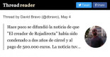 Hace poco se difundió la noticia de que "El creador de Rojadirecta" había sido condenado a dos años de cárcel y al pago de 500.000 euros. Sin embargo, la noticia es falsa