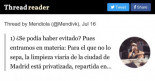 Hilo de una barrendera madrileña sobre las condiciones en las que realizan su trabajo los operarios de la limpieza