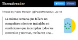 La misma semana que fallece un compañero mientras trabajaba en condiciones que incumplen todos los convenios y normas, me hacen una grabación de 3 segundos en mi puesto de trabajo e insinúan