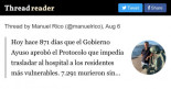 Hoy hace 871 días que el Gobierno Ayuso aprobó el Protocolo que impedía trasladar al hospital a los residentes más vulnerables. 7.291 murieron sin recibir atención médica (5.795 con covid).