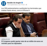 Críticas al Heraldo por utilizar una foto de Pablo Iglesias en una noticia sobre los gastos de los diputados en móviles
