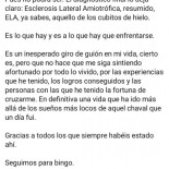 Carlos Pacheco anuncia que tiene ELA