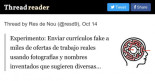 Experimento: Enviar currículos fake a miles de ofertas de trabajo reales usando fotografías y nombres inventados que sugieren diversas etnias/orígenes