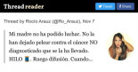 Mi madre no ha podido luchar. No la han dejado pelear contra el cáncer NO diagnosticado que se la ha llevado