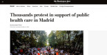 El eco en los medios internacionales de la protesta multitudinaria por la sanidad pública en Madrid