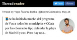 Se ha hablado mucho del programa de Vox a todos los municipios y CCAA por las chorradas tipo defender la playa de Madrid y eso.  Pero hay una barbaridad que no se ha comentado