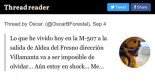 Lo que he vivido hoy en la M-507 a la salida de Aldea del Fresno dirección Villamanta va a ser imposible de olvidar… Aún estoy en shock…