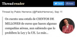 Os cuento una estafa de CIENTOS DE MILLONES de euros que hacen algunas compañías aéreas, aun sabiendo que lo prohíben la Ley y la UE. [hilo twitter]