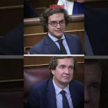 Las caras de un diputado del PP ante el discurso de Vox