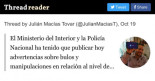 El Ministerio del Interior y la Policía Nacional ha tenido que publicar hoy advertencias sobre bulos y manipulaciones en relación al nivel de alerta antiterroristas