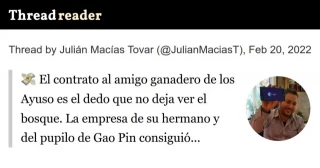 El contrato al amigo ganadero de los Ayuso es el dedo que no deja ver el bosque