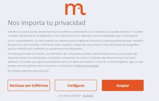 Menéame incluye un cookie wall