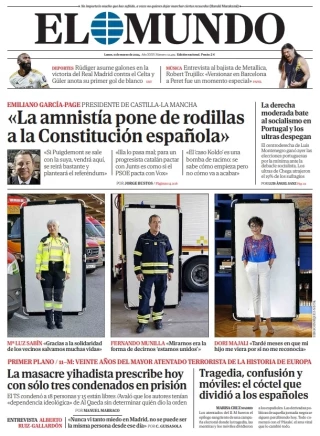 Portada de EL MUNDO del lunes 11 de marzo de 2024