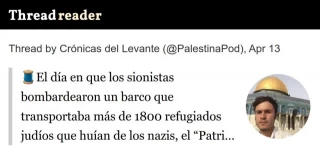 El día en que los sionistas bombardearon un barco que transportaba más de 1800 refugiados judíos que huían de los nazis
