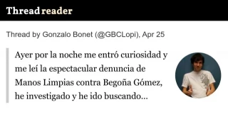 Me leí la espectacular denuncia de Manos Limpias contra Begoña Gómez, he investigado y he ido buscando artículo por artículo todos los que este "sindicato" aporta como "pruebas"