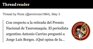 Con respecto a la retirada del Premio Nacional de Tauromaquia