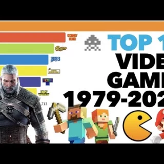 Infografía de videojuegos más vendidos desde 1979 a 2023