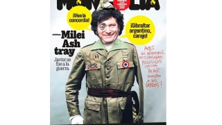 Milei, caracterizado en España como uno de los símbolos de la Guerra Civil