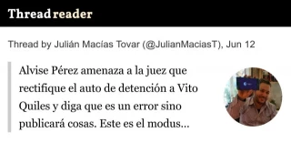 Alvise Pérez amenaza a la juez para que rectifique el auto de detención a Vito Quiles cuando la corrección de la juez ya había sido publicada