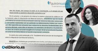 Quirón invoca la protección de datos para no mandar al Congreso documentos de su relación comercial con la pareja de Ayuso