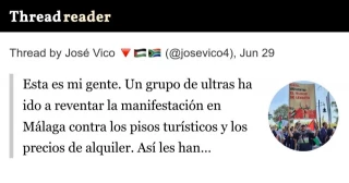 Un grupo de ultras ha ido a reventar la manifestación en Málaga contra los pisos turísticos y los precios de alquiler. Así les han respondido