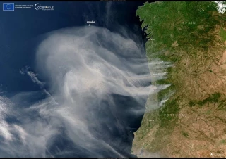 Imagen del día de Copernicus: Los incendios de Portugal, que han arrasado 10.000 hectáreas