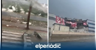 Un tornado se ceba con Carlet y Alginet (Valencia) destrozando polígonos industriales y viviendas