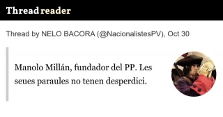 Manolo Millán, fundador del PP, carga contra Mazón y sus políticas