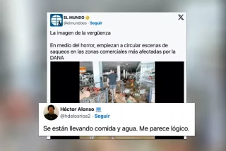 Críticas a 'El Mundo' por mostrar a afectados por la DANA cogiendo agua y alimentos y llamarlo "saqueo": "Lo que da vergüenza es vuestro post"