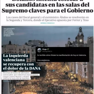 "Es el ABC, el mismo que rendía honores a Hitler, Mussolini y Franco": las redes arden con la vergonzosa portada de ABC sobre la manifestación contra Mazón en València