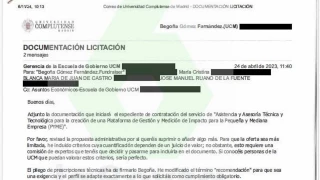 Los mails en los que la UCM pide a Begoña Gómez que firme el concurso para adjudicar el software