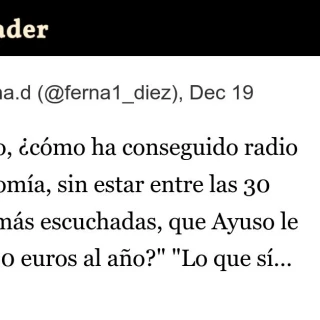 "Consejero, ¿cómo ha conseguido radio Intereconomía, sin estar entre las 30 emisoras más escuchadas, que Ayuso le de 200.000 euros al año?"