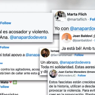 "Ya está bien de callar ante esta gente": reacciones de apoyo a Ana Pardo de Vera y contra el ultra Bertrand Ndongo