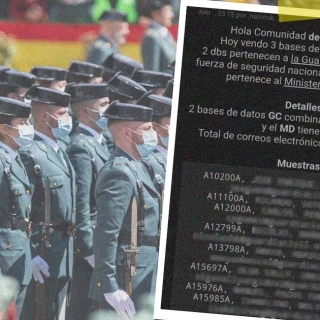 Las pruebas de la venta masiva de datos en la ‘dark web’ que pone en jaque la seguridad de 160.000 guardias civiles y militares