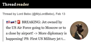 Un avión militar de pasajeros de la fuerza aérea de EEUU viaja a Moscú desde Rotterdam y regresa [EN]